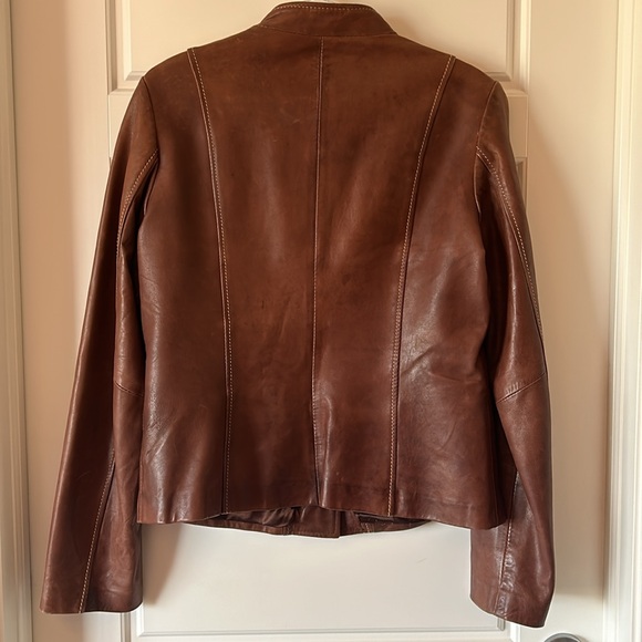 Akoury military style leather jacket - Picture 2 of 7